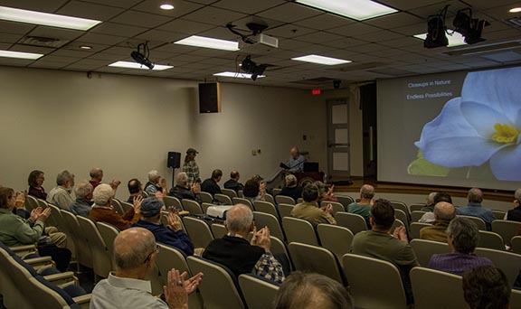 Members of the Southern Appalachian Nature Photographers association fill the L. .J. Goins auditorium during a meeting.